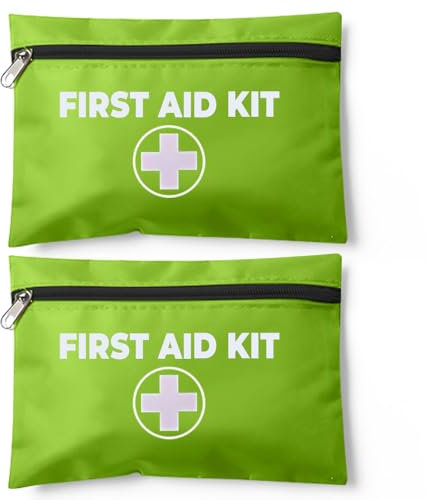 Zopper 2 x 24 Piece First Aid Kit Compact Portable Emergency Medical Pouch for Home Office Travel Car Camping Workplace Lightweight Safety Kit