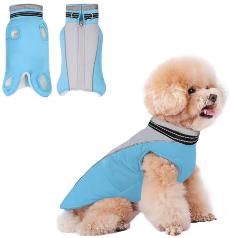 JULY'S SONG Hundejacke Fleece gefüttert Hundemantel Ärmellose Baumwolle Mit Brustgurt Gurt Reflektierende Streifen Design Warme Hunde Bekleidung für Winter Herbst