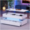 Sapgaks Table Basse relevable avec éclairage LED, contrôle Bluetooth APP, 2 tiroirs et Espace de Rangement Ouvert,Table Basse hydraulique réglable en Hauteur 100 * 50 * 44cm