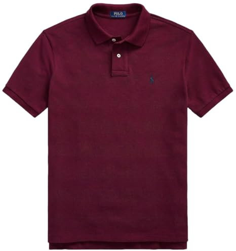 POLO RALPH LAUREN Herren-Poloshirt, schmale Passform, ikonisches Netzgewebe, Rl Classic-wine, XL