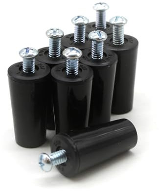 DOJA Barcelona | Butée Volet Roulant | 8 Pieces | Butoir Volet Noir | L: 60mm | Butee Tampon pour Volet Roulant en PVC | Pieces Pour Volet Roulant, Accessoires Pour Rideaux, Arret De Volet