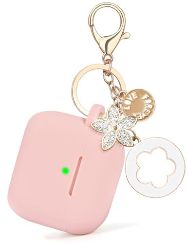 V.R.HOPE Hülle für Airpods 4 Generation mit Schlüsselanhänger Glitzer Aesthetic Cute Kopfhörer Hülle, Silikon Schutzhülle für Mädchen Frauen Kompatibel mit Airpods 4 -Rosa