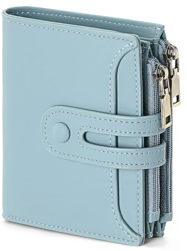 GAEKEAO Portefeuille Femme Petit Format Cuir, Porte Monnaie Femmes RFID Blocage Court Portefeuilles avec Fentes pour Cartes Multiples et Fermeture à Glissière, Idee Cadeau Femme
