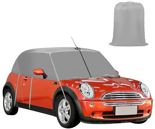 für Mini Cabrio R52 R57 F57 2005-2022 Halbgarage Autoabdeckung, Ersatz für Mini Cooper, 600D Hälfte Autoabdeckung, Wasserdicht Dachschutz Sonnen Halbabdeckung, für alle Wetterbedingungen (Grau)