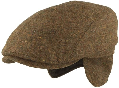 Breiter Herren Winter Schiebermütze Flatcap ausklappbarer Ohrenschutz Kappe Hautfreundlich