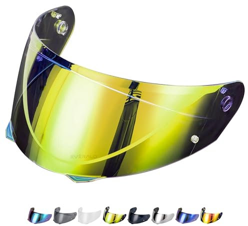 Kompatibel mit Hjc i90 Visier - i91 - Hj33 - Helmvisier Hj 33 Pinlock Ready - Anti-Kratzer und Anti-Beschlag (Gold)