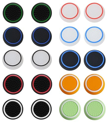 20 Stück Ps5 Controller Zubehör,Ps5 Controller Stick Aufsätze,Joystick Sticks Kappen Caps,Thumbsticks Für Grips,Daumengriffkappen,Dualsense,Kompatibel Mit Silikon-Joystick,Für Xbox