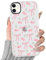Yoedge Transparent Pink Bow Phone Case for iPhone 11 6.1 Inch, Ultrathin Soft TPU Silicone with Cherry Aesthetics Pattern Design,Shockproof Bumper Protector Matte Clear Cover, for Girls and Women