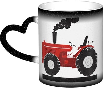Anceky Tasse à café mignonne de tracteur de dessin animé 11 oz – motif imprimé en 3D, tasse changeant de chaleur, tasse changeant de couleur dans le ciel, tasses à café en céramique, tasses amusantes