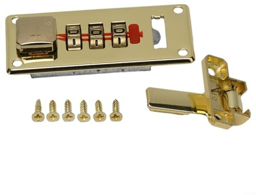 Cerradura de combinación de estilo antiguo, 65 x 29 mm, fácil de instalar, herrajes de hierro para cajas de madera vintage, cajas pesadas, joyeros, contenedores de vino, almacenamiento de herramientas