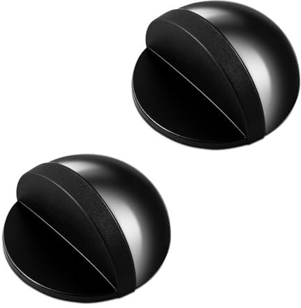 Classicseali 2PCS Adhesive Door Stop,Bathroom Door Stop,Punch-Free Anti-Collision, Stainless Steel Hemispherical No Drill Doors Stopper, Suitable for Living Room, Bedroom, Office, Black