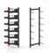 GOPLUS Botellero de Vino de Pared, Soporte de Metal para Almacenamiento de Botellas de Vino con Ranuras Onduladas, Estante de Vino Vertical para Cocina, Comedor, Negro (6 Botellas)