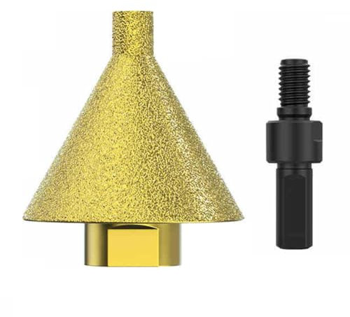 Fangxuee Broca de Diamante para Biselado con Rosca M10, Herramienta Cónica de 50 mm para Grabado y Corte de Baldosas Cerámicas, Abridor de Pulido para Biselado.