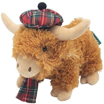 Lesser & Pavey RPET Pals Rpet Pals Highland Cow Tartan Home Decor Figurines & Ornaments For Home & Office | Decorative Home Accessories Statues For Indoor & Outdoor | Lovely Gifts for Women & Men