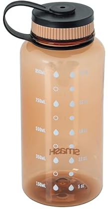 Smash 1 Litre Screw Cap Wide Mouth Water Bottle with Water Markings, Toffee