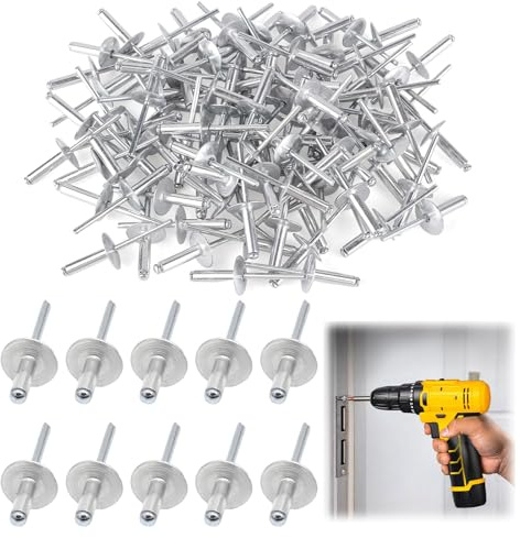 125 Stück Blindnieten Edelstahl – 4,8x16x16MM Blindnieten Set, Kuppelkopf Popnieten Silber blindnietens 4,8 mm, Robuste Nieten für Möbel & Blechbearbeitung Mechanische Ausrüstung Industrie