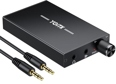 YGiTK Amplificatore Hifi per Cuffie Portatile 16-300Ω, 1500mAh con 8h di Riproduzione, Interfaccia Type-C,Jack Audio 3.5mm,Carcassa in Alluminio,Compatibile con MP3/Smartphone/Laptop/PC