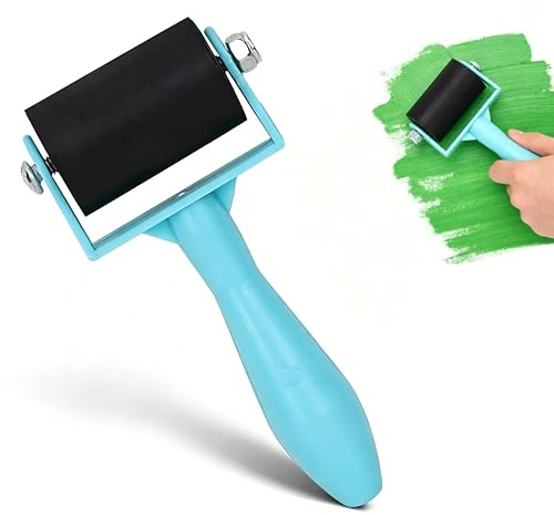 Mini Brayer Roller, 3.5cm Rubber Roller for Printmaking, Stamping & Crafts