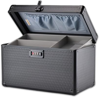 Pogianhae Medicine Lock Box with Code, Secure Multipurpose Locking Box | Portable Combination Storage Lockbox, Childproof Medication Organizer Case, Portable First AidBox with Removable Utility Tray