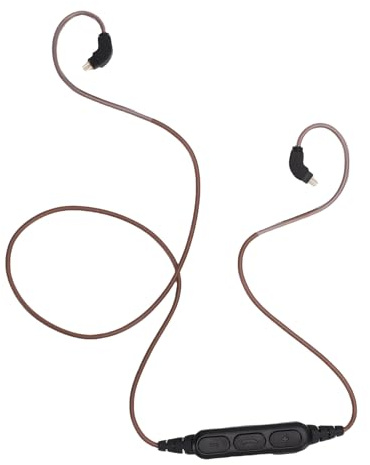 Sxhlseller Bluetooth IEM Adapter, 2 poliges 0,78 Mm Kabelloses Ohrbügelkabel mit Mikrofon und Lautstärkeregler, Bluetooth 5.3 mit Geringer Latenz, 6–8 Stunden, Ersatzadapter für