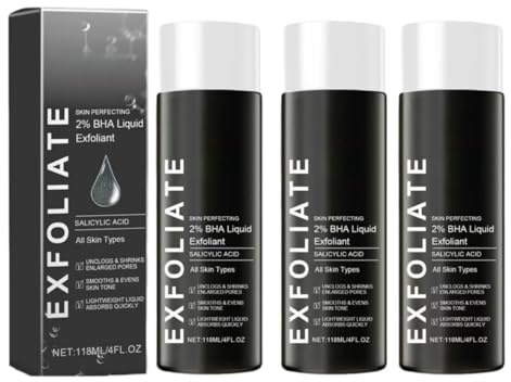 2% Salicylsäure-Peeling-Serum, 118 ml, verfeinert die Poren, glättet und hellt die Haut auf, ölregulierendes und reinigendes Gesichtswasser, für alle Hauttypen geeignet