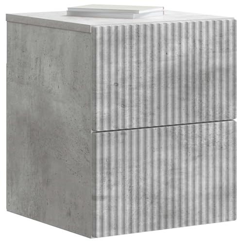 vidaXL Wandmontierter Nachttisch Betongrau 33 x 34,5 x 40 cm, Vintage Wandregal, praktische Möbel, vielseitige Aufbewahrung, glatter Schreibtisch, idealer Platzsparer