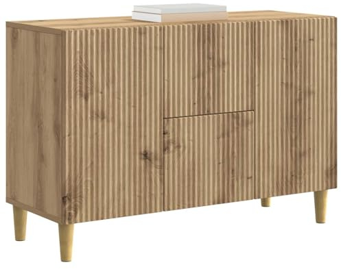 vidaXL Sideboard Artisan-Eiche 89 x 34,5 x 60 cm Holzwerkstoff, Wohnzimmerstauraum, rechteckige Anrichte, Vintage Stil, viel Platz, praktische Schranklösung, für Ordnung, Essgeschirr