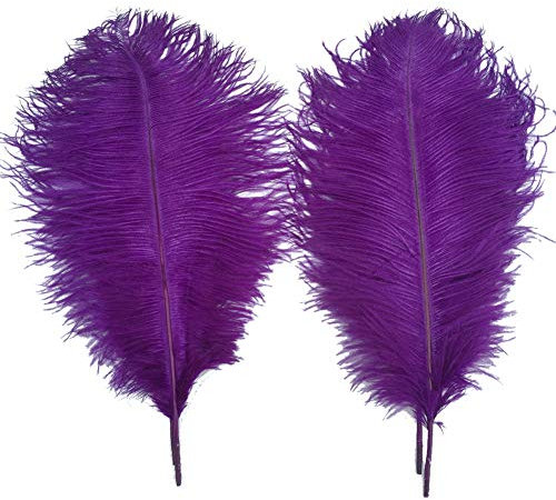 Sowder Lot de 5 plumes d'autruche 40-45 cm pour décoration de maison ou de mariage (violet)