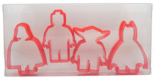Minifigure Shaped Mini Figures Set of 4, Batman, Yoda, Minifigure Man & Darth Vader Cookie Cutter, Biscuit, Pastry, Fondant Cutters