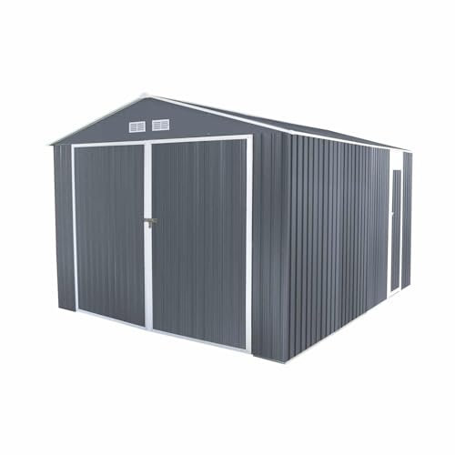 Gardiun Garaje Voiture Métallique Durham 15, 36 m² Extérieur 480x320x235 cm Gris