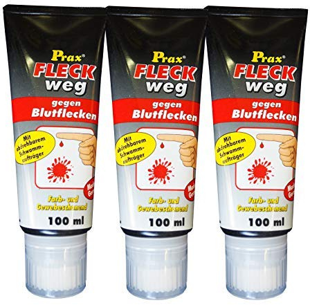 6 x Prax FLECK weg gegen Blutflecken 100ml, Fleckentferner, Reinigungsmittel