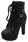 Cocey Damen Stiefeletten mit Absatz Plateau Stiefeletten mit Nieten (Black, 45 EU)
