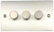 G&H FSS513 Flat Plate Brushed Steel 3 Gang 1 or 2 Way V-Pro LED Dimmer Switch