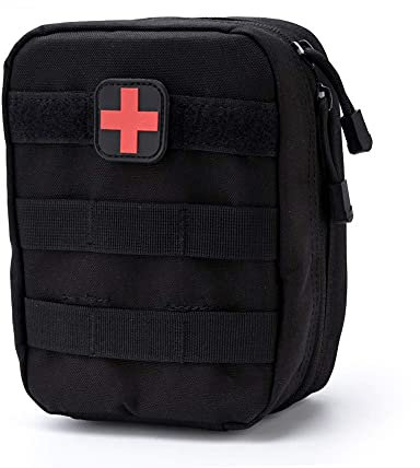Estuche De Primeros Auxilios Mochila De Primeros Auxilios Estuche Vacío De Primeros Auxilios para Botiquines De Primeros Auxilios Paquete Senderismo De Emergencia Mochilero Camping Viajes(Black)