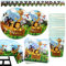102-teiliges Safari-Geburtstagsdekorationsset mit Banner, Tellern, Tassen, Servietten und Tischdecke, dient 25, Tier-Dschungel-Party-Dekorationen für Kinder oder Babypartys
