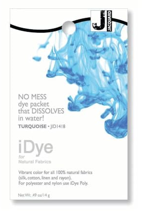 Jacquard iDye Türkis Stoff Farbstoff für Textilien aus Naturfasern, 14g Keine Unordnung Packung