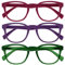 OPULIZE Pop 3 Pacco Retrò Giro Liscio Opaco Pink Porpora Verde Uomo Donna Occhiali Da Lettura Cerniere Molla RRR2-456 +1,50