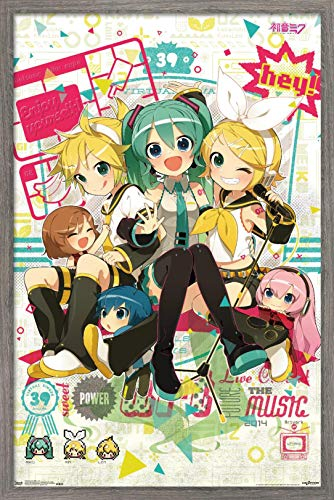 Trends International Hatsune Miku Leinwandbild, gerahmt, 57,9 x 86,4 cm
