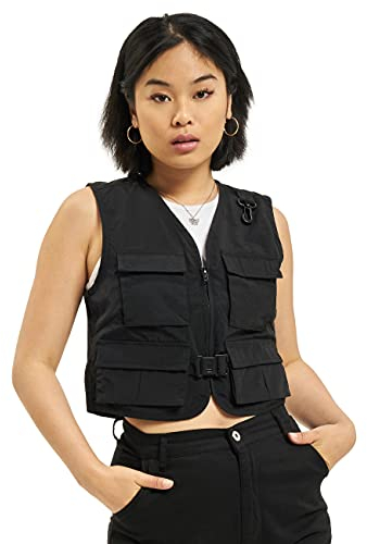 Urban Classics Damen Ladies Short Tactical Vest Jacke, Schwarz, M EU
