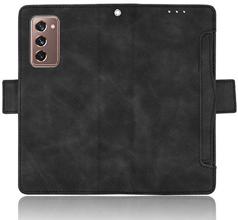 TingYR Cover per Samsung Galaxy Z Fold 2 5G, Flip Custodia Carte di Credito da Funzione Stand, Anti-Slip Slot Portafoglio Flip Protettivo Dell'ente Completo Slim Fit Cover.(Nero)