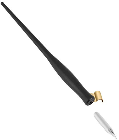 Supporto per pennino per penna per calligrafia, penna per penna per calligrafia obliqua inglese Comic Dip Speedball Supporto per pennino in plastica con flangia in metallo rimovibile nero