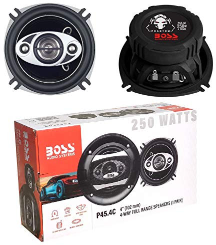 PHANTOM 2 Altavoces Compatible con Boss Audio Systems Series P45.4C coaxial 4 vías 10,00 cm 4 125 vatios rms 250 vatios máx 93 db 4 ohmios suspensión de Goma, un par