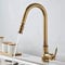 LegendTech Antique Brass Kitchen Faucets Pull Out Spray Head Hot Cold 360 Degree Swivel Sink Water Mixer Pull Down Mixer Taps Single Handle Retro Style,Antique Brass