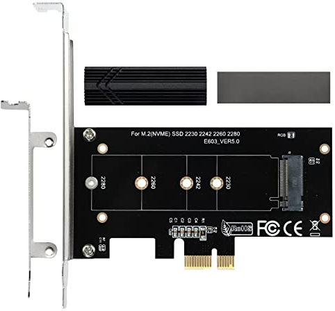 ACTIMED NVME PCIE Adapter M.2 SSD to PCIE - Powerful Heatsink Dissipation - Compatible with X1, X4, X8, X16 PCIE Interface for M-Key M.2 SSD - 2230,2242,2260,2280 - Complete Package Included