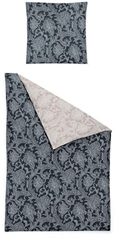 Irisette Mako Satin-Bettwäsche Nova | blau - 155 x 220