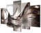 B&D XXL - Tableau décoratif abstrait 150x75 cm - Impression sur toile colorée - Décoration murale pour salon et chambre - Abstraction marron géométrique moderne rayures eau a-A-0004-b-p
