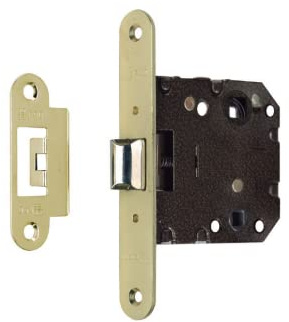 Picaporte pestillo para puertas de paso de madera embutido unificado medida 47mm cantos redondos, agujero de manivela 8 mm y 6 mm en cierre, para puertas de madera interior