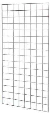 Full Chrome Super Heavy Duty Grid Mesh Wall Mesh Display Wall Panel Retail Shop Display-4ft High x 2ft Wide-1 Panel