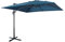 Alice's Garden - Parasol déporté carré 3x3m haut de gamme - Falgos - Bleu canard - Parasol excentré inclinable. rabattable et rotatif à 360°.