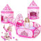 Tente Enfants - Tente de Jeu+Tunnel Enfant+Piscine à balles Pliable 3-en-1 - Grande Aire de Jeux de Jardin pour garçons Filles Bebe - Tente Pop Up Enfant Intérieur Extérieur (Tente Princesse)
